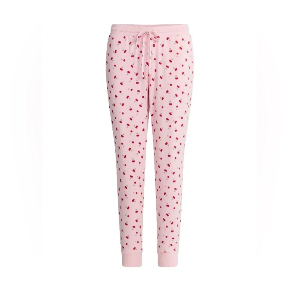 Women’s Joyspun Pink & Cherry Print Hacci Knit Sleep Joggers. Size 3X - Picture 4 of 4